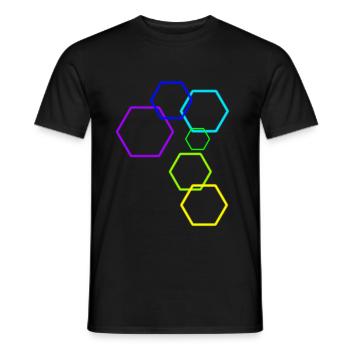 Das Konstrukt [Hexagon] - Männer T-Shirt - Schwarz - Vorne - AI Model Male 178 light (178cm)