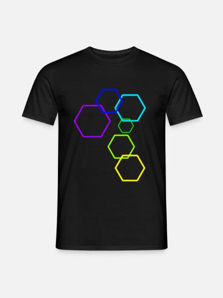 Das Konstrukt [Hexagon] - Männer T-Shirt - Schwarz