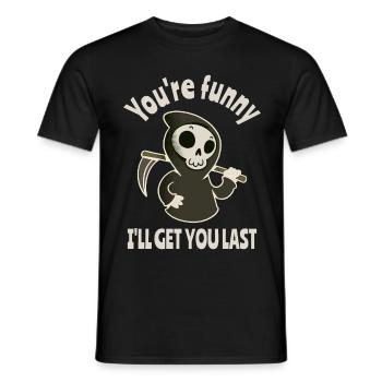 Lustiger Sensenmann Skelett Halloween Kostüm - Männer T-Shirt - Schwarz - Vorne - AI Model Male 178 light (178cm)