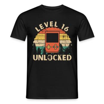 Level 16 Unlocked - T-shirt homme - noir - Devant - AI Model Male 178 light (178cm)