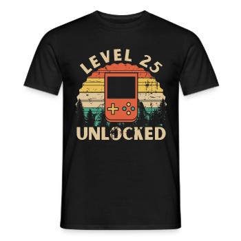 Level 25 Unlocked - T-shirt homme - noir - Devant - AI Model Male 178 light (178cm)
