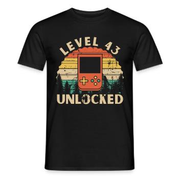 Level 43 freigeschaltet - Männer T-Shirt - Schwarz - Vorne - AI Model Male 178 light (178cm)