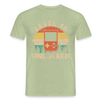 Level 48 Unlocked - Men's T-Shirt - sage - Front - AI Model Male 178 light (178cm)