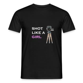 Shot Like A Girl Filmemacherin Filmregisseurin - Männer T-Shirt - Schwarz - Vorne - AI Model Male 178 light (178cm)