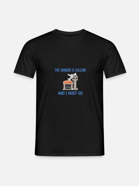 Le hangar m’appelle et je dois y aller : Maintenance des avions - T-shirt homme - noir