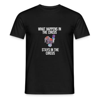 What happens in the circus stays in the circus management - Men's T-Shirt - black - Front - AI Model Male 178 light (178cm)