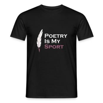 La poésie est mon romancier sportif Écrivain - T-shirt homme - noir - Devant - AI Model Male 178 light (178cm)