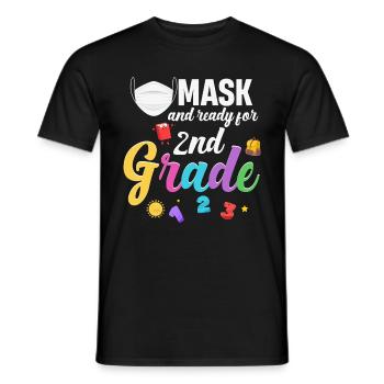 Mask and ready for 2nd class, ready for - Men's T-Shirt - black - Front - AI Model Male 178 light (178cm)