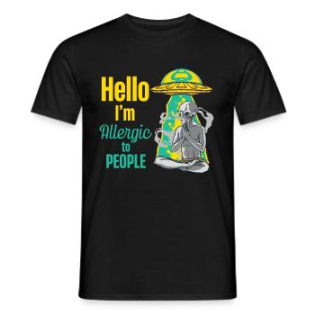 Bonjour, je suis allergique à l’allergie humaine - T-shirt homme - noir - Devant - AI Model Male 178 light (178cm)