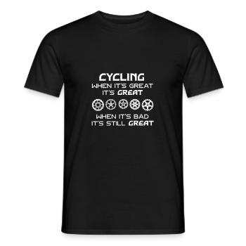 Faire du vélo quand c’est génial. C’est - T-shirt homme - noir - Devant - AI Model Male 178 light (178cm)