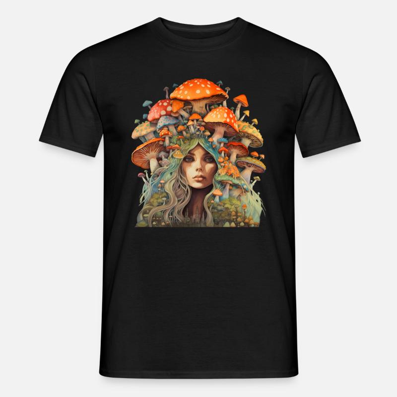 Mutter der Fliegenpilze - Mutter Erde - Männer T-Shirt - Schwarz