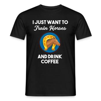 I just want to train horse riding bandana - Men's T-Shirt - black - Front - AI Model Male 178 light (178cm)