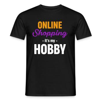 Les achats en ligne à domicile sont mon passe-temps - T-shirt homme - noir - Devant - AI Model Male 178 light (178cm)