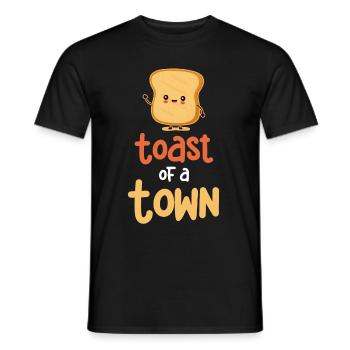 Toast Of The Town Toasted Bread Pancakes - Men's T-Shirt - black - Front - AI Model Male 178 light (178cm)