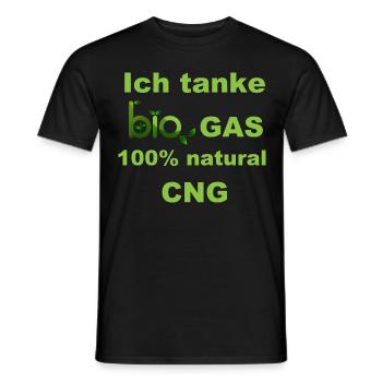 Ich tanke Bio Gas 100% CNG grün - Männer T-Shirt - Schwarz - Vorne - AI Model Male 178 light (178cm)