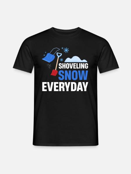 Jeden Tag Schnee Schaufeln Schaufel Pyjama - Männer T-Shirt - Schwarz
