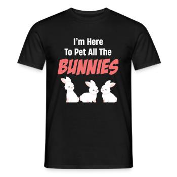 Je suis là pour caresser tous les lapins Bunny - T-shirt homme - noir - Devant - AI Model Male 178 light (178cm)