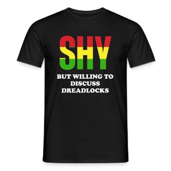 Schüchtern, Aber Bereit, Über Dreadlocks Zu - Männer T-Shirt - Schwarz - Vorne - AI Model Male 178 light (178cm)