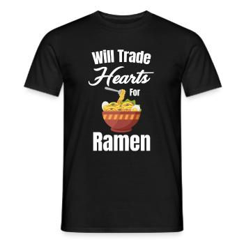 Des cœurs de volonté pour les fans d’anime japonais de ramen - T-shirt homme - noir - Devant - AI Model Male 178 light (178cm)