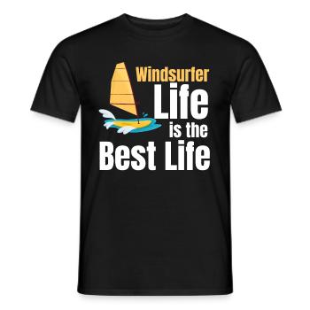 Windsurfer Das Leben Ist Das Beste Leben - Männer T-Shirt - Schwarz - Vorne - AI Model Male 178 light (178cm)