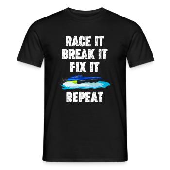 Course Il Casser Il Réparer Il Rc Bateau Amant Capitaine - T-shirt homme - noir - Devant - AI Model Male 178 light (178cm)