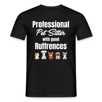 Professional pet sitter with good frills - Men's T-Shirt - black - Front - AI Model Male 178 light (178cm)