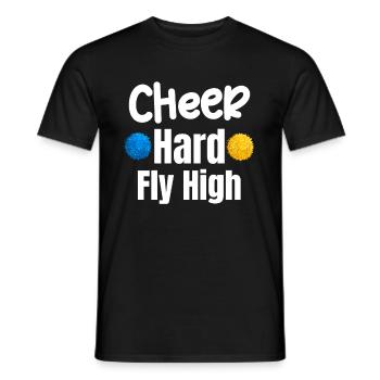 Cheer Hard Fly High Drôle Flyer Football Backspot - T-shirt homme - noir - Devant - AI Model Male 178 light (178cm)