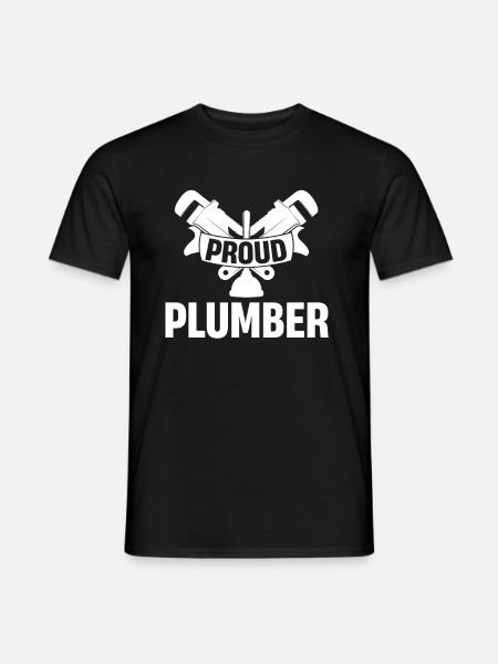 Proud plumber, funny pipefitter, - Men's T-Shirt - black
