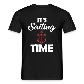 Es Ist Segelzeit Yachting Pontonboot Nauti Segler - Männer T-Shirt - Schwarz - Vorne - AI Model Male 178 light (178cm)