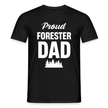 Proud Forester, Dad, Arborist, Lumberjack - Men's T-Shirt - black - Front - AI Model Male 178 light (178cm)