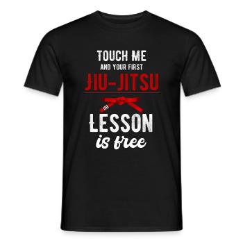 Touch me and your first jiu-jitsu lesson - Men's T-Shirt - black - Front - AI Model Male 178 light (178cm)