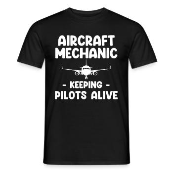 Flugzeugmechaniker Halten Piloten Am Leben - Männer T-Shirt - Schwarz - Vorne - AI Model Male 178 light (178cm)