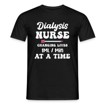 Dialysis Nurse Changes Life 1 ml/min - Men's T-Shirt - black - Front - AI Model Male 178 light (178cm)