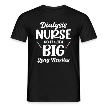 Dialysis nurse does it with long lengths - Men's T-Shirt - black - Front - AI Model Male 178 light (178cm)