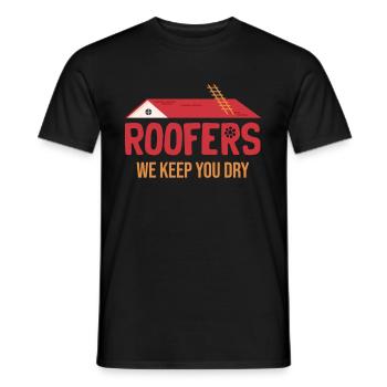 Dachdecker Wir Halten Sie Trocken Bauunternehmer - Männer T-Shirt - Schwarz - Vorne - AI Model Male 178 light (178cm)