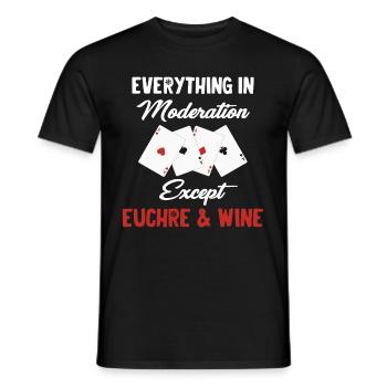 Alles In Maßen, Außer Euchre & Wine Casino Dealer - Männer T-Shirt - Schwarz - Vorne - AI Model Male 178 light (178cm)