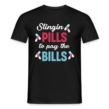 Slingin-pillen, Um Die Rechnungen Zu Bezahlen - Männer T-Shirt - Schwarz - Vorne - AI Model Male 178 light (178cm)