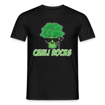 Cauli Rocks Blumenkohl Vegane Gesunde - Männer T-Shirt - Schwarz - Vorne - AI Model Male 178 light (178cm)