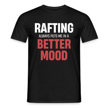 Rafting always puts you in a better mood Grandpa Canoeing - Men's T-Shirt - black - Front - AI Model Male 178 light (178cm)