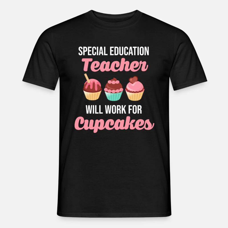 Sonderschullehrer Wird Für Cupcakes-autismus - Männer T-Shirt - Schwarz