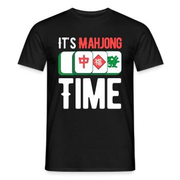 It's Mahjong Time Funny Gambling Bingo - Men's T-Shirt - black - Front - AI Model Male 178 light (178cm)