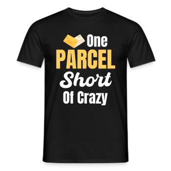 The crazy postal worker is missing a parcel - Men's T-Shirt - black - Front - AI Model Male 178 light (178cm)