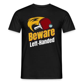 Vorsicht Linkshänder Lustiger Humor Beidhändige - Männer T-Shirt - Schwarz - Vorne - AI Model Male 178 light (178cm)