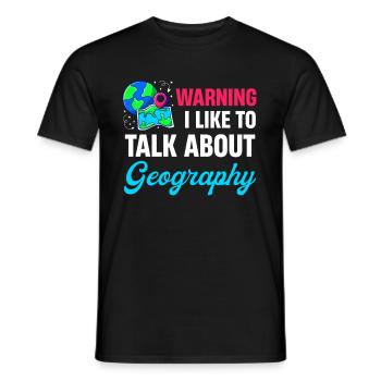 Warnung: Ich Spreche Gerne Über Geografielehrer - Männer T-Shirt - Schwarz - Vorne - AI Model Male 178 light (178cm)