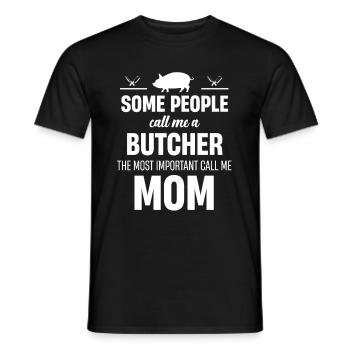 Certaines personnes m’appellent boucher boucher - T-shirt homme - noir - Devant - AI Model Male 178 light (178cm)