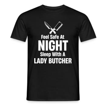 Sentez-vous en sécurité Dormez avec vous la nuit - T-shirt homme - noir - Devant - AI Model Male 178 light (178cm)