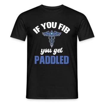 Si vous fib, vous serez pagayé drôle emt - T-shirt homme - noir - Devant - AI Model Male 178 light (178cm)