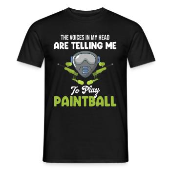 Les voix dans ma tête me disent que je suis - T-shirt homme - noir - Devant - AI Model Male 178 light (178cm)