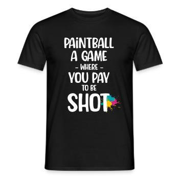 Paintball: Ein Spiel, Bei Dem Sie Dafür Bezahlen, - Männer T-Shirt - Schwarz - Vorne - AI Model Male 178 light (178cm)