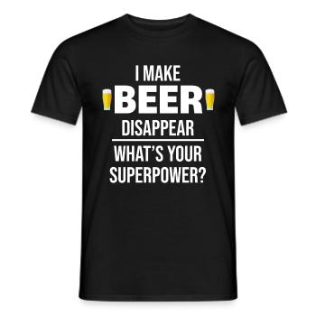 Ich Bringe Bier Zum Verschwinden Was Ist Deine - Männer T-Shirt - Schwarz - Vorne - AI Model Male 178 light (178cm)